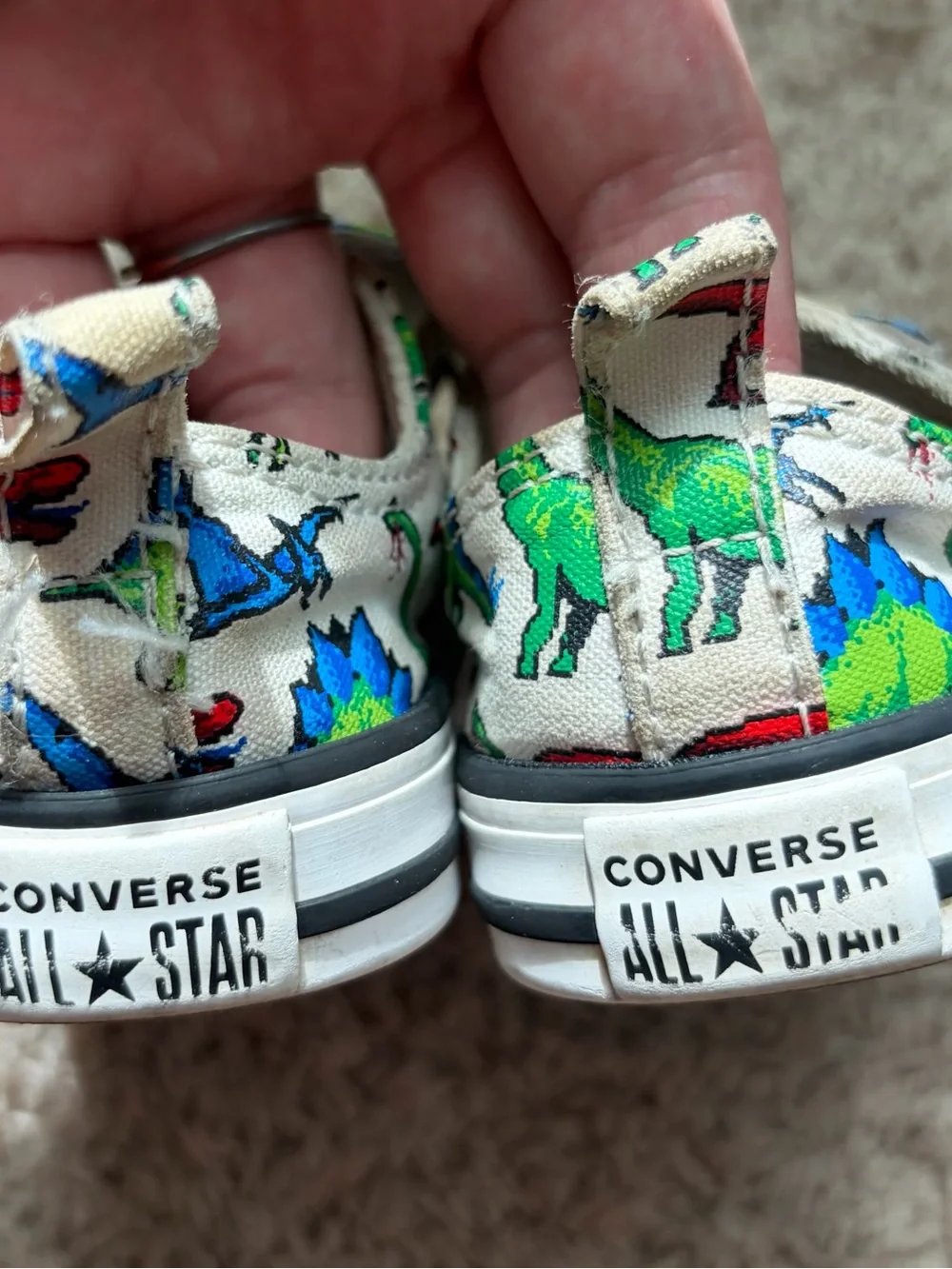 Converse All Star Toddler Size 4 Dinosaur Print Velcro Sneakers